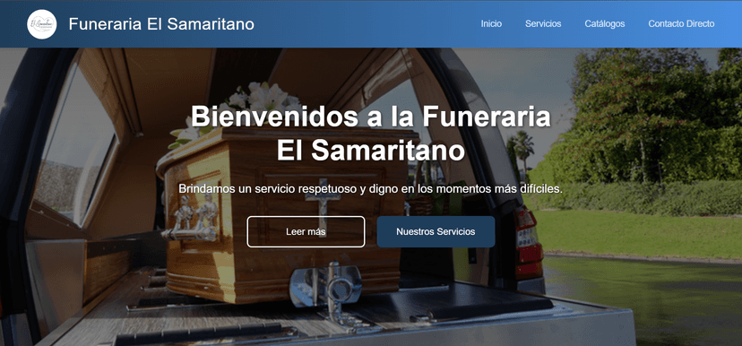 sitio web Funeraria El Samaritano